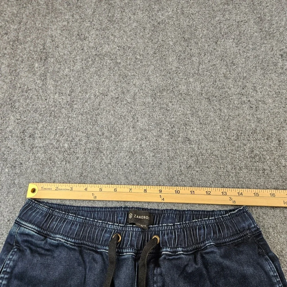 Zanerobe Sureshot Jogger Pants Mens 32 Dark Blue Faded Slim Fit Drawstring Denim